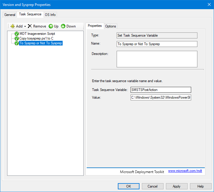 windows - Running PowerShell scripts as an Application in MDT 2013